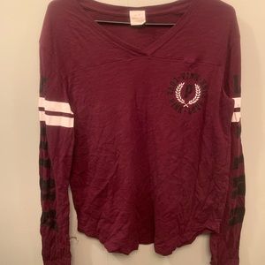 Medium pink v neck long sleeved